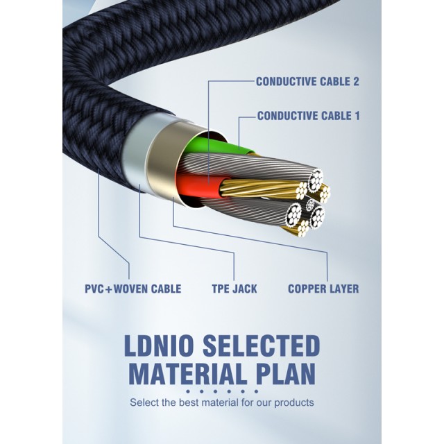 LDNIO καλώδιο micro USB σε USB LS691, 30W, 1m, γκρι