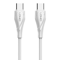 LDNIO καλώδιο USB-C σε USB-C LC611C, 65W PD, 1m, λευκό