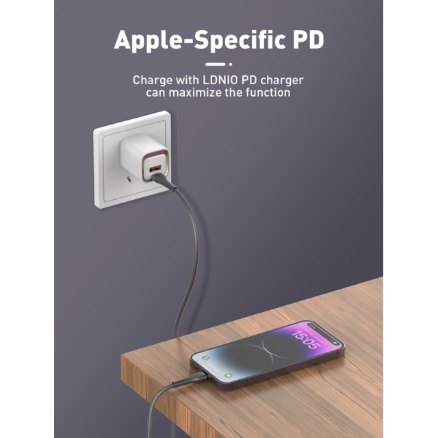 LDNIO καλώδιο Lightning σε USB-C LC671I, 30W PD, 1m, γκρι