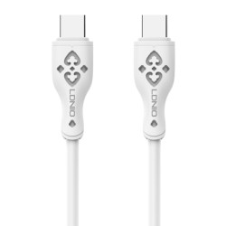 LDNIO καλώδιο USB-C σε USB-C LC812C, 65W PD, 2m, λευκό