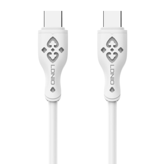 LDNIO καλώδιο USB-C σε USB-C LC812C, 65W PD, 2m, λευκό