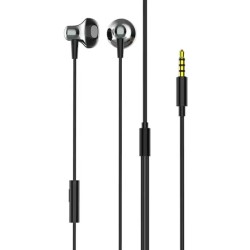 LDNIO earphones με μικρόφωνο HP08, 3.5mm σύνδεση, Φ13mm, 1.2m, γκρι