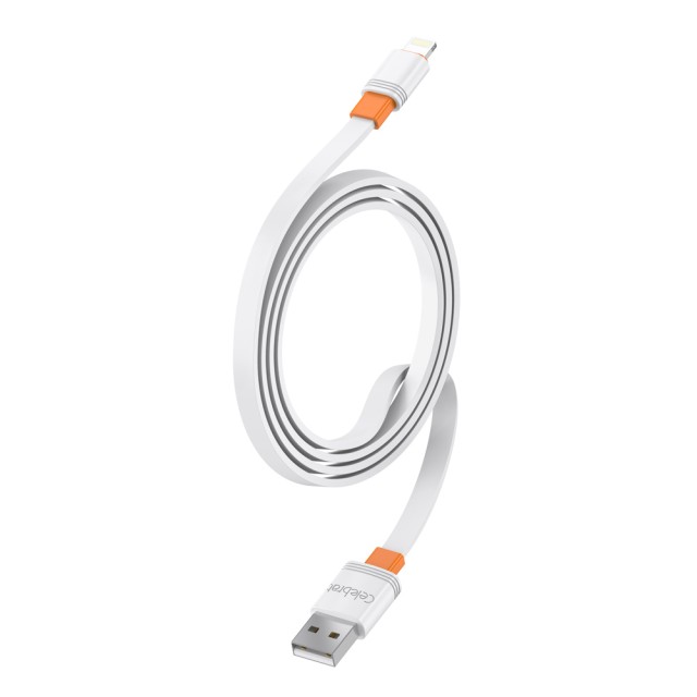 CELEBRAT καλώδιο Lightning σε USB CB-33L, flat, 12W, 1m, λευκό