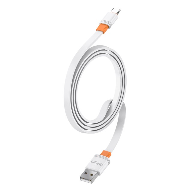 CELEBRAT καλώδιο USB-C σε USB CB-33C, flat, 15W, 1m, λευκό