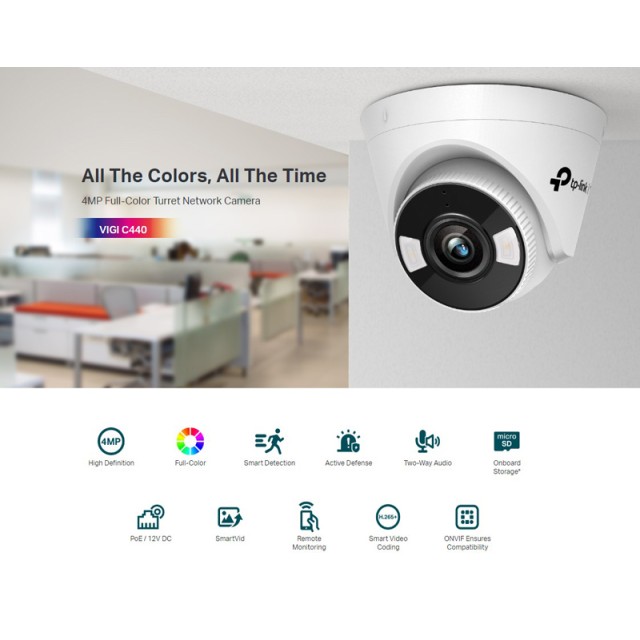 TP-LINK IP κάμερα VIGI C440, 4mm, 4MP, PoE, SD, Ver. 1.0 TP-LINK IP κάμερα VIGI C440, 4mm, 4MP, PoE, SD, Ver. 1.0