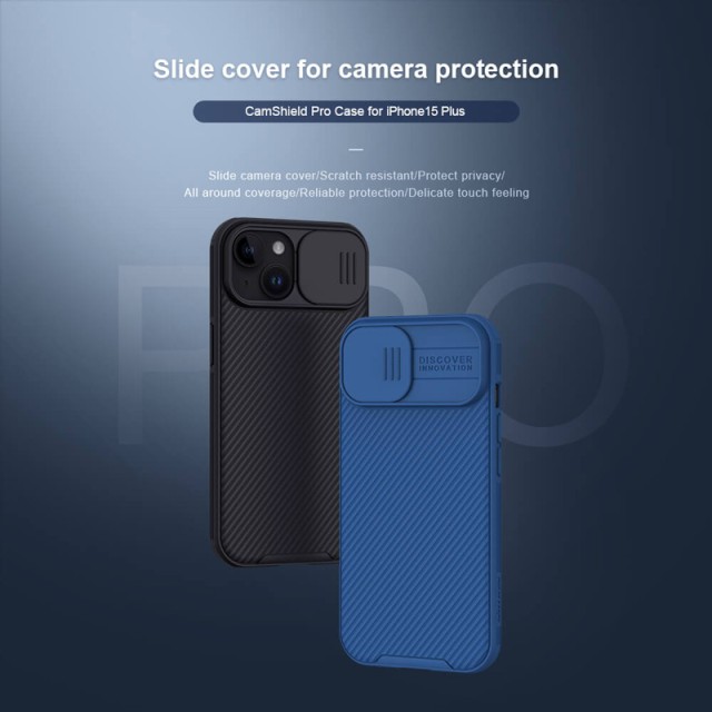 NILLKIN θήκη CamShield Pro για iPhone 15 Plus, μπλε