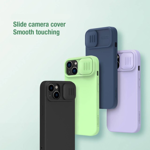 NILLKIN θήκη CamShield Silky Silicone για iPhone 15, μαύρη