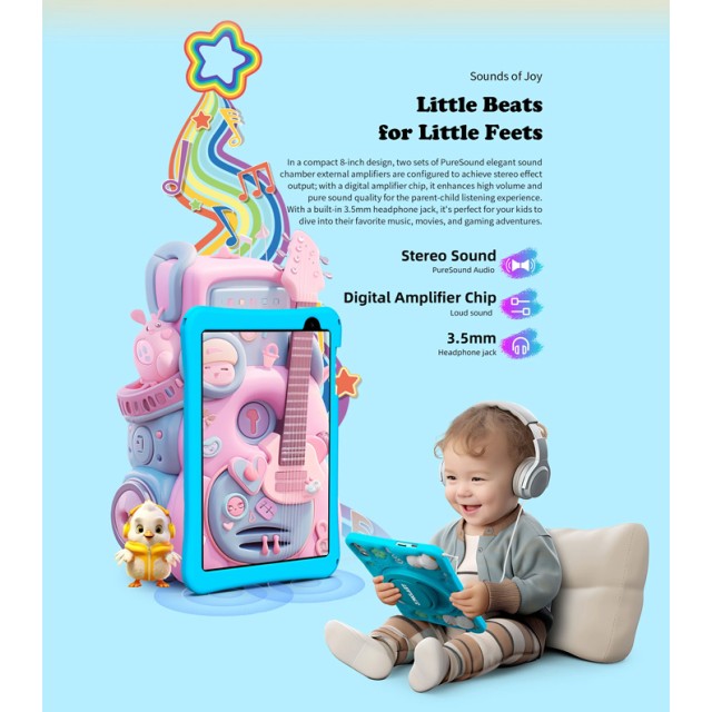 TECLAST tablet P85T Kids, 8" HD, 4/64GB, Android 14, 5000mAh, μπλε