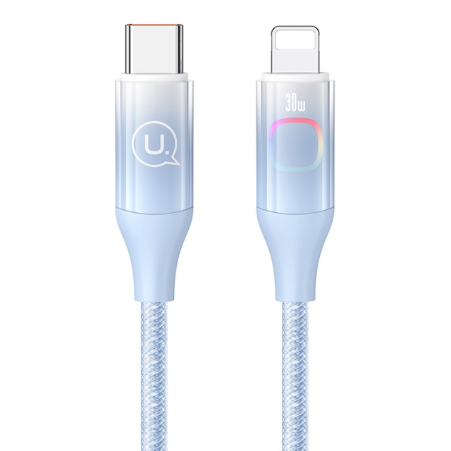 USAMS καλώδιο Lightning σε USB-C US-SJ638, 30W PD, 1.2m, μπλε