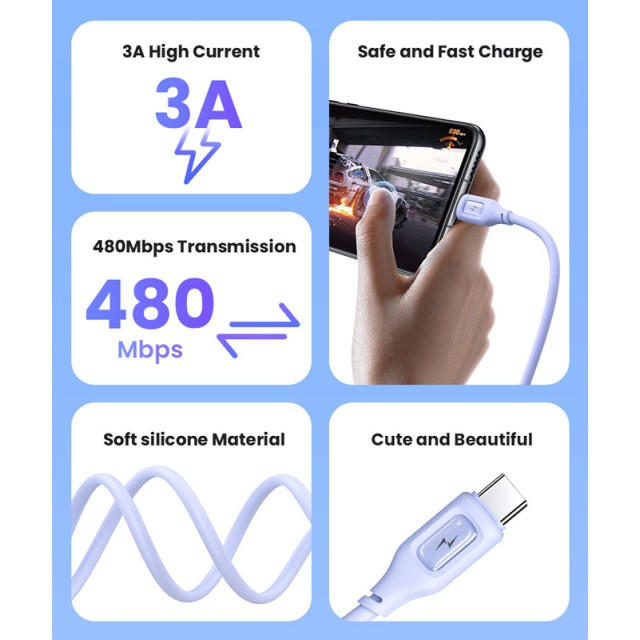 USAMS καλώδιο USB-C σε USB US-SJ619, 15W, 1m, μαύρο