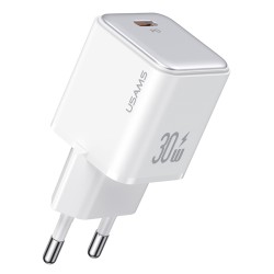 USAMS φορτιστής τοίχου US-CC186, USB-C θύρα εξόδου, 30W PD, λευκός