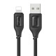 USAMS καλώδιο Lightning σε USB US-SJ618, 12W, 1m, μαύρο