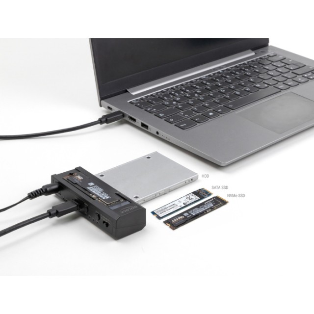 DELOCK docking station 64252 για M.2 NVMe/SATA SSD & HDD, clone function