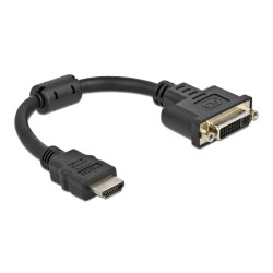 DELOCK αντάπτορας HDMI σε DVI 65206, 4K/30Hz, 20cm, μαύρος