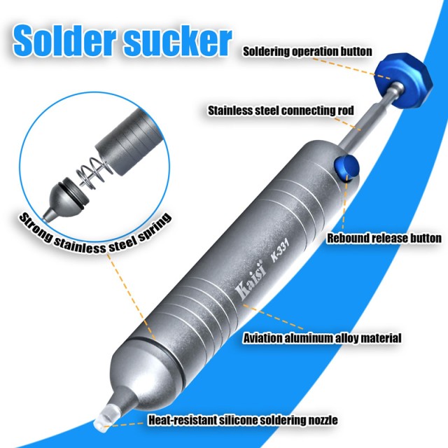 KAISI desoldering pump K-331, μεταλλικό, 173mm