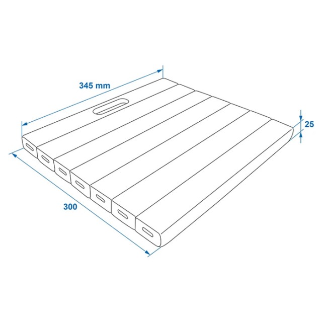 PROPLUS αφρώδες μαξιλάρι γονατίσματος 580012, 30x34.5x2.5cm, μπλε