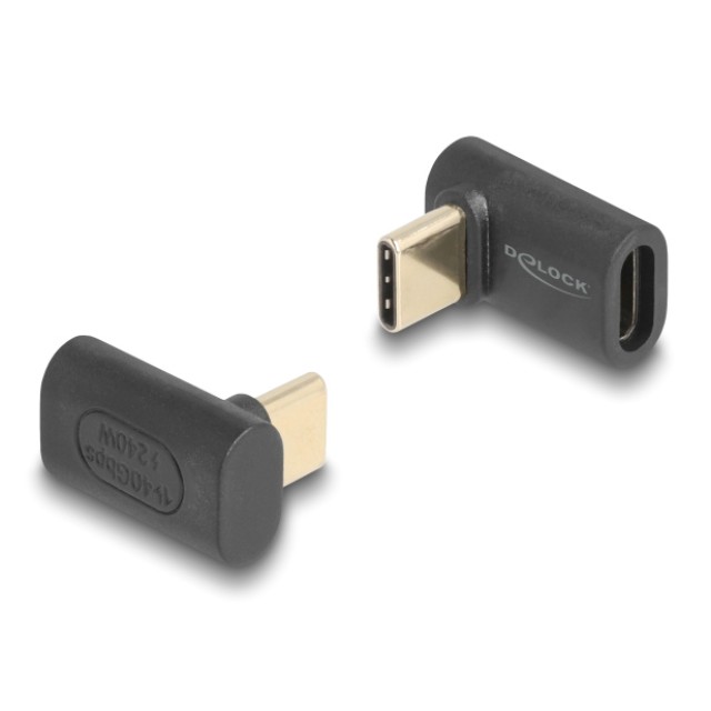 DELOCK αντάπτορας USB-C 60246, αρσενικό σε θηλυκό, 240W, 40Gbps, μαύρος