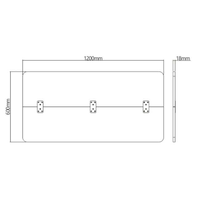 BRATECK επιφάνεια γραφείου TP12060R-2P, 120x60x1.8cm, μπεζ ξύλινη