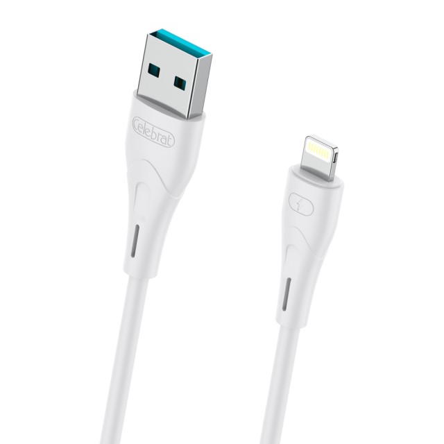 CELEBRAT καλώδιο Lightning σε USB CB-18I, 12W 2.4A, 480Mbps, 1m, λευκό