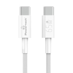 POWERTECH καλώδιο USB-C PTR-0181, 65W, 480Mbps, 1m, λευκό