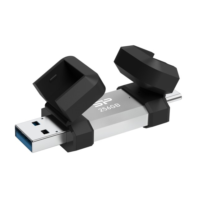 SILICON POWER USB Flash Drive C51, USB/USB-C, 256GB, 200MBps, ασημί