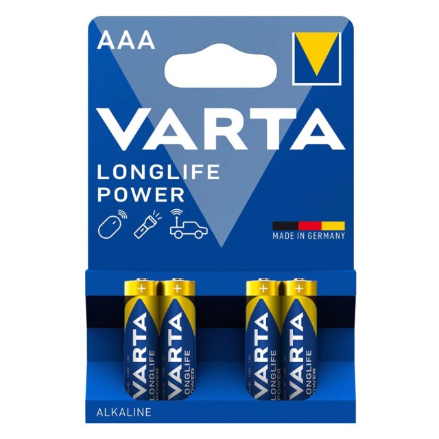 VARTA αλκαλικές μπαταρίες Longlife Power, AAA/LR03, 1.5V, 4τμχ