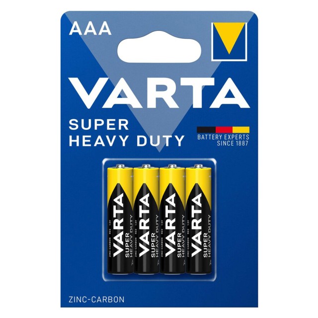 VARTA μπαταρίες Zinc Carbon Super Heavy Duty, AAA/R03, 1.5V, 4τμχ