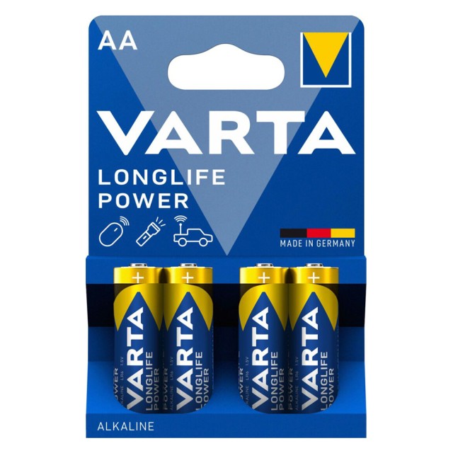 VARTA αλκαλικές μπαταρίες Longlife Power, AA/LR6, 1.5V, 4τμχ