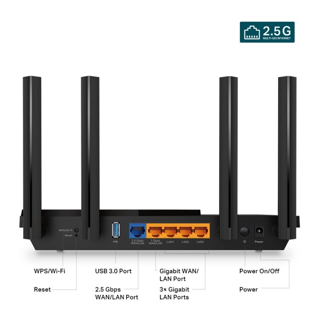 TP-LINK Router Archer AX55 Pro, WiFi 6, 3Gbps AX3000, Dual Band, V.1.0