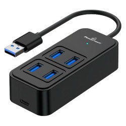 POWERTECH USB 3.2 hub PTR-0153, 4x θυρών, 5Gbps, USB σύνδεση, μαύρο