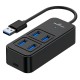 POWERTECH USB 3.2 hub PTR-0153, 4x θυρών, 5Gbps, USB σύνδεση, μαύρο