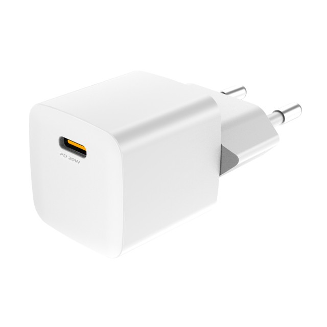 POWERTECH φορτιστής τοίχου PT-1223, USB-C, 20W, λευκός