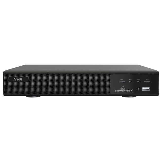 POWERTECH NVR καταγραφικό με 4 κάμερες PT-1233, 4K, 4MP, 9 κανάλια