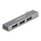 DELOCK USB hub 64274, 3x θυρών, 10Gbps, USB-C σύνδεση, γκρι