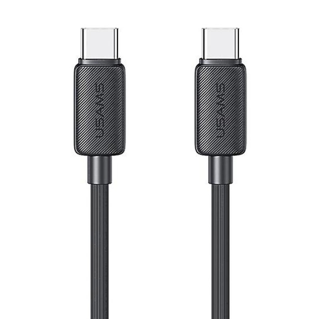 USAMS καλώδιο USB-C σε USB-C US-SJ691, 60W, 480Mbps, 1m, μαύρο