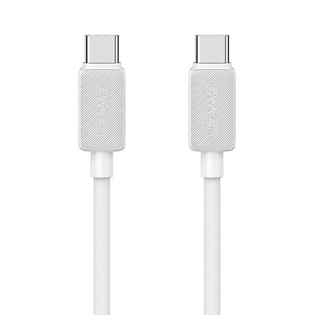 USAMS καλώδιο USB-C σε USB-C US-SJ691, 60W, 480Mbps, 1m, λευκό