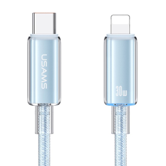 USAMS καλώδιο Lightning σε USB-C US-SJ659, 30W, 480Mbps, 1.2m, μπλε