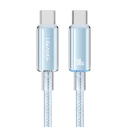 USAMS καλώδιο USB-C σε USB-C US-SJ660, 100W, 480Mbps, 1.2m, μπλε