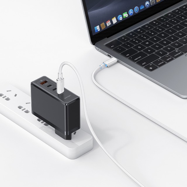 USAMS καλώδιο USB-C σε USB-C US-SJ660, 100W, 480Mbps, 1.2m, λευκό