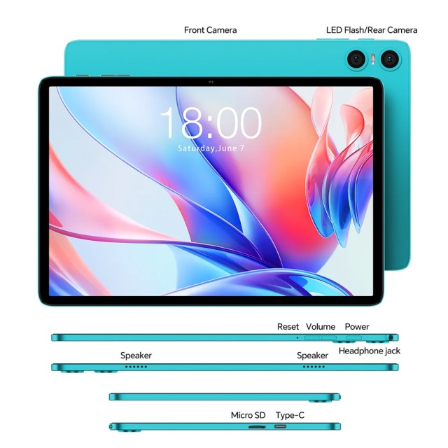 TECLAST tablet P30, 10.1", 4/64GB, Android 14, 6000mAh, μπλε