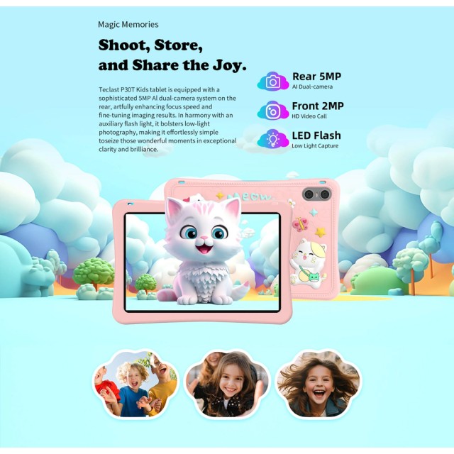 TECLAST tablet P30T Kids, 10.1", 4/64GB, Android 14, 6000mAh, ροζ