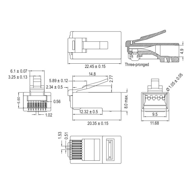 GOOBAY βύσμα RJ45 93828, CAT 6 UTP, διάφανο, 10τμχ