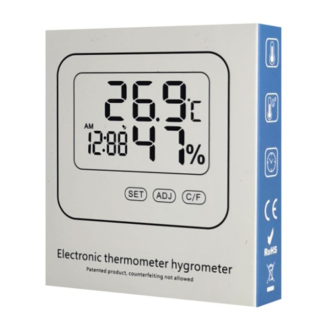 Ψηφιακό θερμόμετρο & υγρασιόμετρο AG780, λευκό