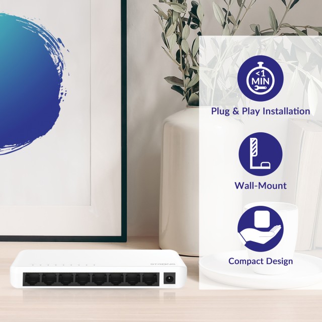 STRONG switch SW8000P, 8x Gigabit θύρες, 1000Mbps
