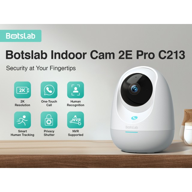 BOTSLAB smart κάμερα C213, 3MP/2K, WiFi & LAN, 360° PTZ, SD