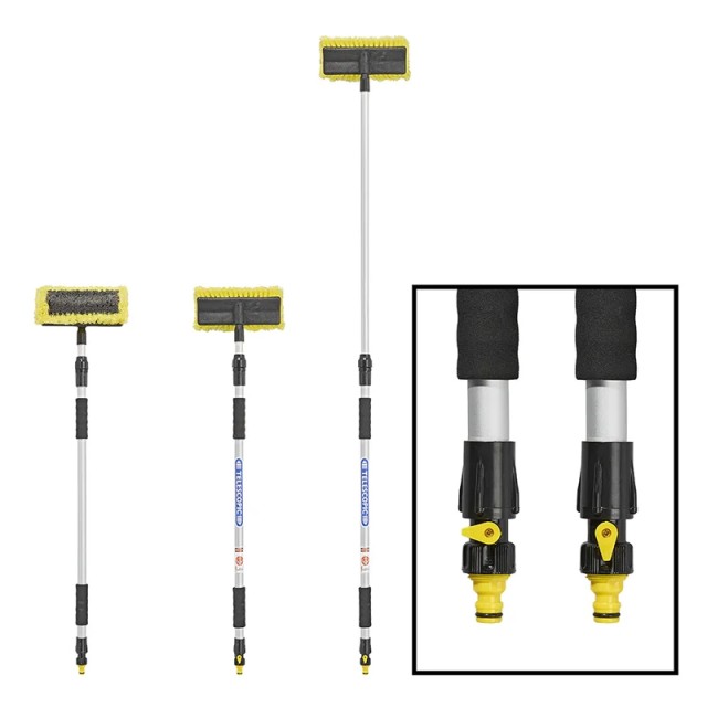 PROPLUS βούρτσα πλυσίματος 150681, τηλεσκοπική έως 1.8m, κίτρινη/μαύρη