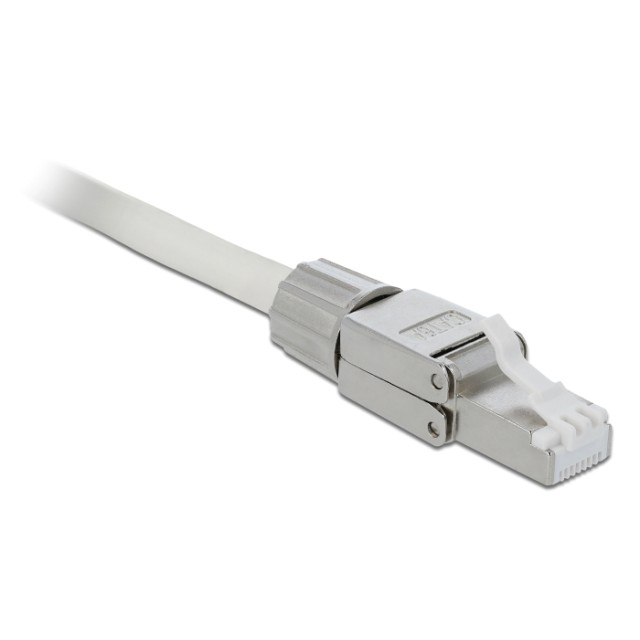 DELOCK βύσμα RJ45 CAT 6A STP 86477, tool-free, ασημί