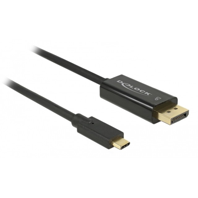 DELOCK καλώδιο USB-C σε DisplayPort 85255, DP Alt Mode, 4K, 1m, μαύρο