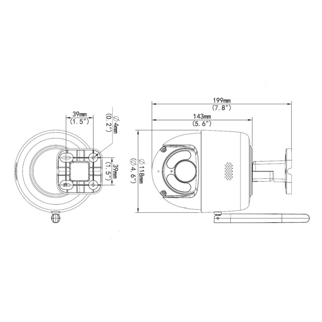 UNIARCH smart κάμερα UHO-P1A-M3F4D, 3MP, WiFi, PTZ, SD