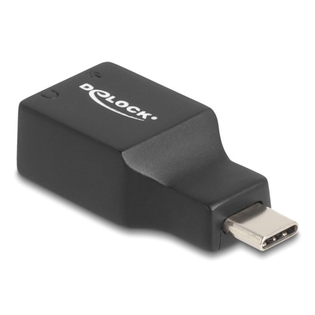 DELOCK εξωτερική κάρτα ήχου 67128, 2x 3.5mm, USB-C σύνδεση, μαύρη